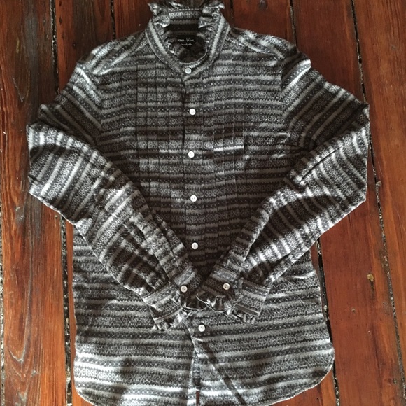 Number (N)ine Mens Wool Tuxedo Shirt - Picture 8 of 8